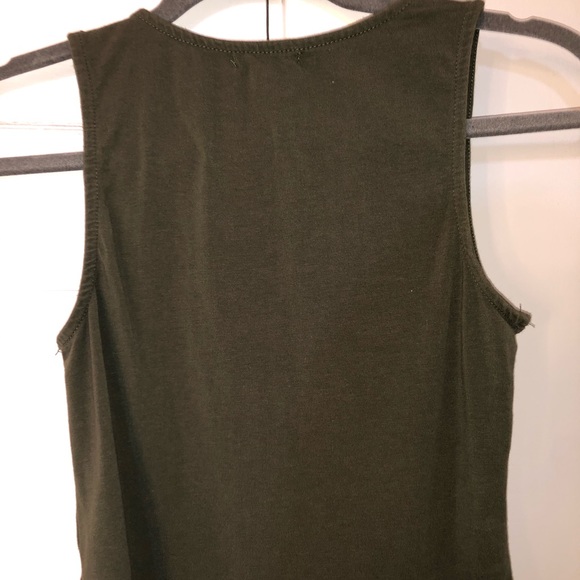 OLIVE GREEN TOP WITH TIES - Picture 2 of 3